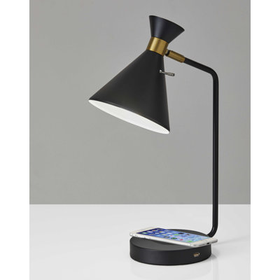 Lampe de bureau asymétrique en métal noir Gendry