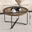 Verre teinté, table basse de couleur noyer foncé, petite table, table basse Home Living