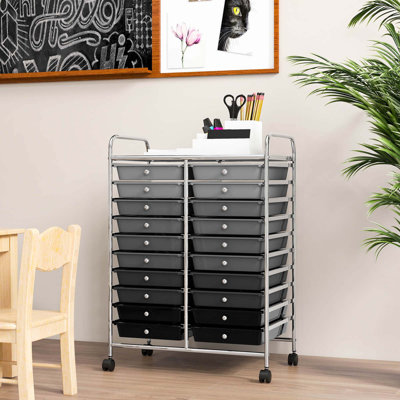 Nesma 20 Drawer Storage Drawer with Locking Wheels