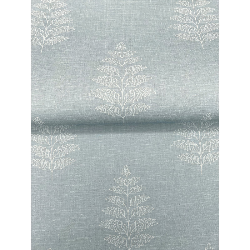Papier peint à feuilles bleues Frond, Bleu clair