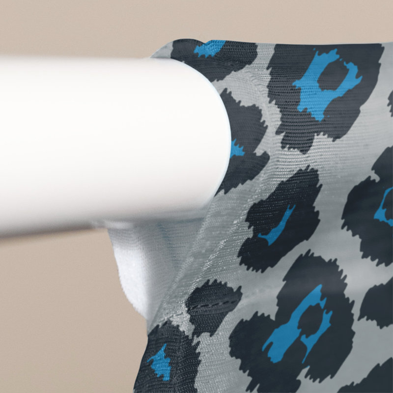 Room Darkening Curtain Single Panel, Silver/Black/Blue