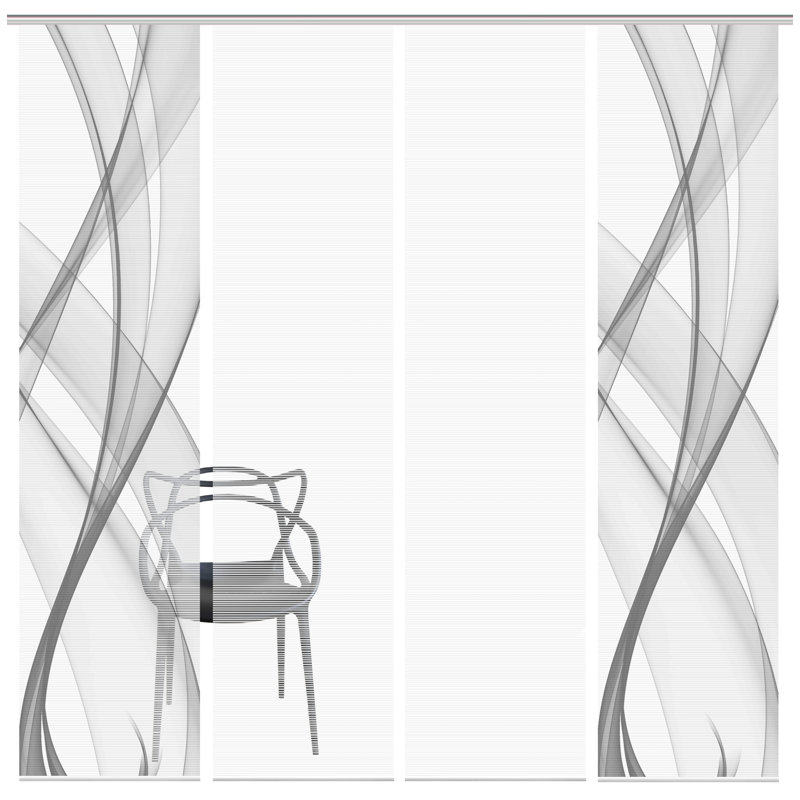 Semi Sheer Sliding Panel, in Grey