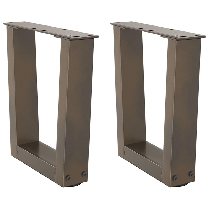 Dining Table Legs V-Shape 2 Pcs Steel, 31.3cm H x 30cm W, Natural
