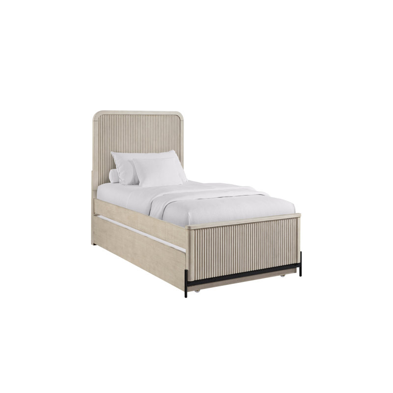 Lit gigogne double Taupe avec structure en bois massif et placage de bouleau simple de taille transitionnelle