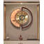 Horloges murales rondes en cuir doré orange brun