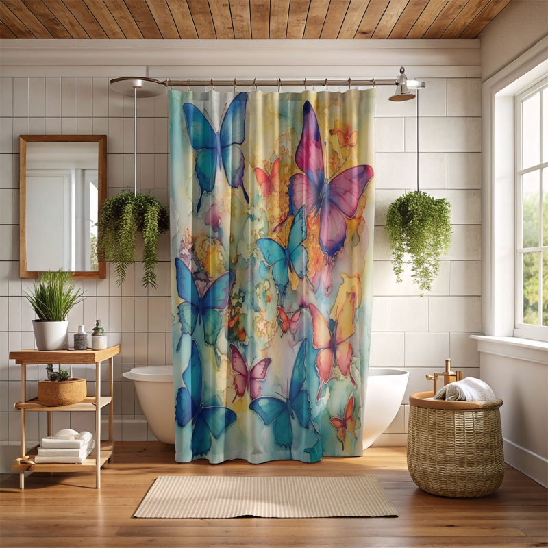 Rideaux de douche 1 pièce, H 74 po x l 71 po