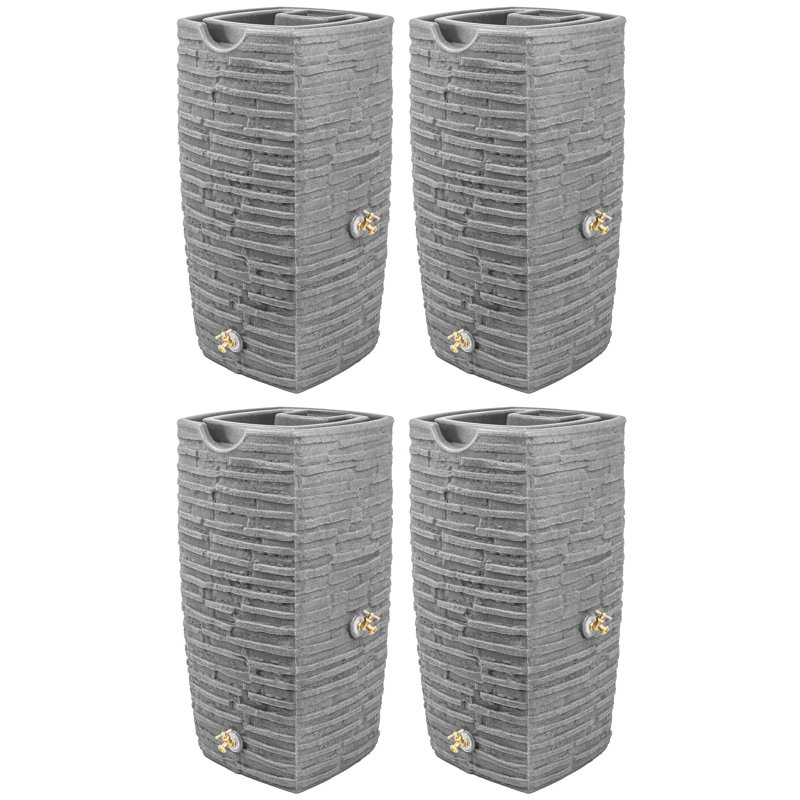 Good Ideas Impressions Riverwalk 50 Gallon Rain Saver, Dark Granite (4 Pack)