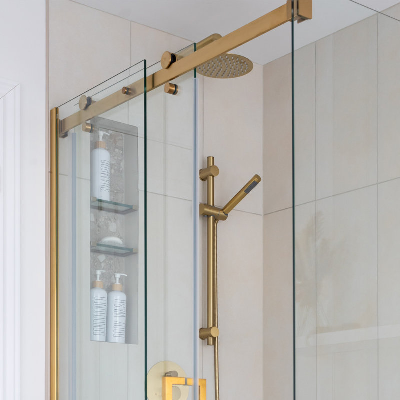 Vissali Complete Shower System with Rough in-Valve, Brushed Gold