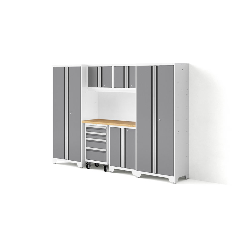 Ensemble d'armoires de rangement 7 pièces Bold Series, Acier inoxydable