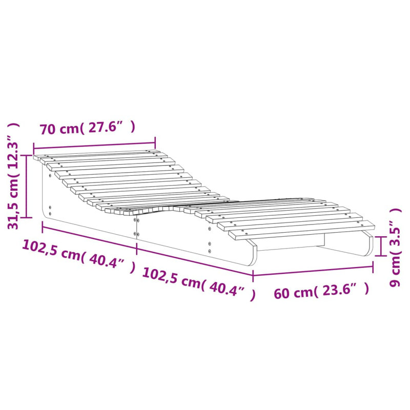 Abhijot 205cm Long Pine Single Chaise, White