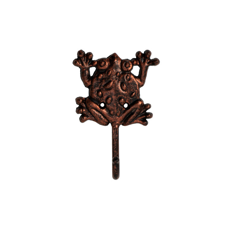 Bungalow Rose Iron Wall Hook - Wall Mounted Cast Iron Home Décor Single Hook  (Frog)