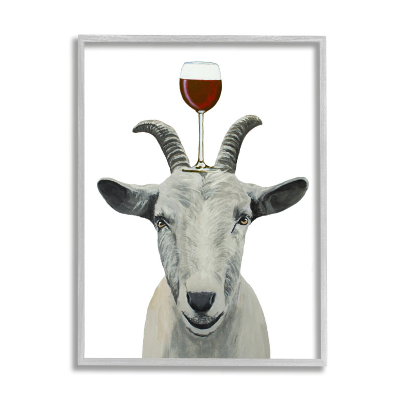 Portrait d'un verre de vin en chèvre monochrome par Coco de Paris - Peinture, H 30 po x l 24 po x P 1,5 po