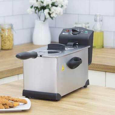 KitchenPerfected 1.0Ltr Compact Deep Fryer - Cream