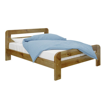 Nodax Wooden Bed Frame Nordic Sky (F2) - Solid Pine Wood, Easy Assembly, Sturdy Slats & Extra Support Legs Bed Frame Furniture