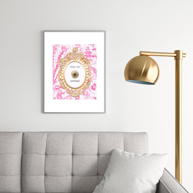 «Lisa Golightly Press For Champagne», reproduction d'art encadrée, Argent, H 24 po x l 18 po