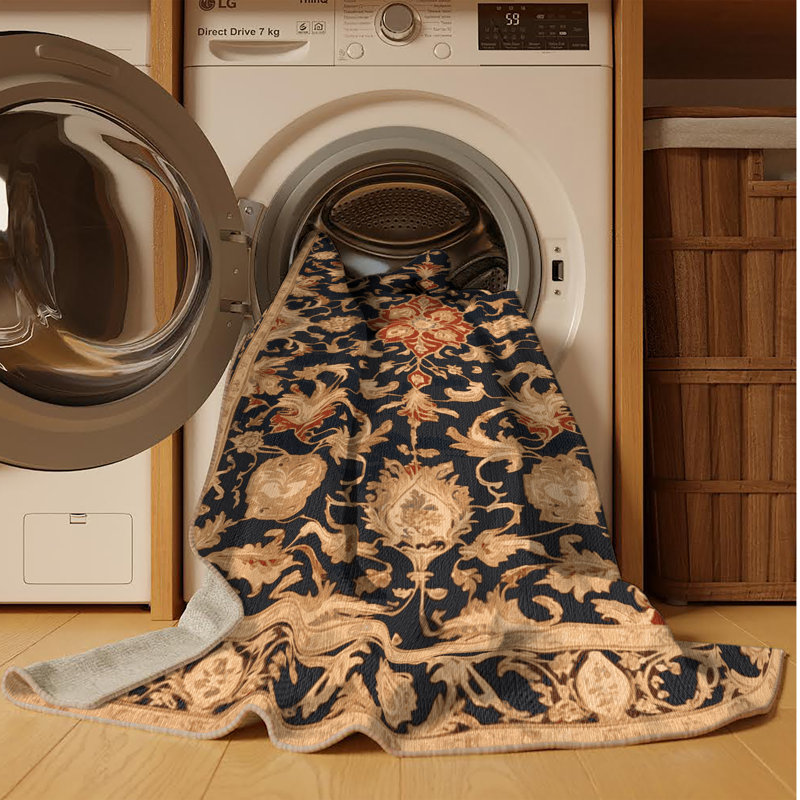 Tapis brun français lavable à la machine, Rectangle 2 pi x 3 pi