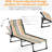 Beach Relax Seat - Folding Chaise Lounge, 4 Recline, Breathable Mesh & Bungee Seat, Pillow, Yellow Outdoor Reclining Chaise, For Patio