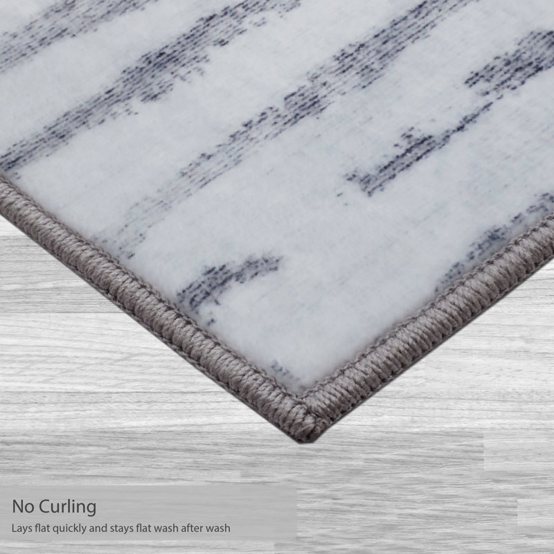 Jean Pierre New York Enderlin Stripe Machine Washable Dream Mink Printed Chenille Rugs, Runner 2' x 5'