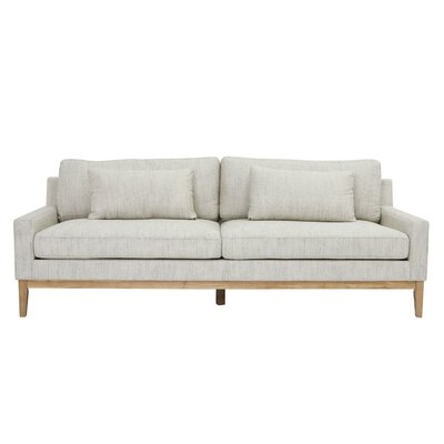 Elegant Oak Wood 3-Seat Upholstered and Bolstered Sofa - 90"" x 36"" x 34 -  Orren Ellis, 2906F1C5A6F5436BA5FAF65E64CD8E3B