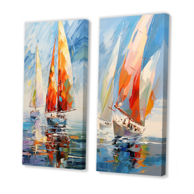 "Voiliers abstraits" - 2 pièces sur toile