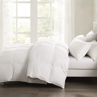 All Season Duvet Insert - 100% Cotton Shell Goose Feather Down Comforter with 8 corner tabs