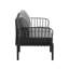 Ensemble de conversation pour patio 3 pièces, ensemble de mobilier modulaire d'extérieur moderne avec table basse carrée, coussin épais et imperméable pour porche, balcon, gris clair-1204103908