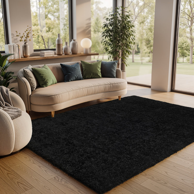 Ridout Power Loom Rug, Black, Rectangle 200 x 275 cm, Polypropylene
