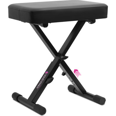 Foldable Adjustable Piano Bench - X-style Music Stool - Piano Keyboard Bench Seat For Piano Keyboard Stand With Black Cushion Padded Bench For Musici
