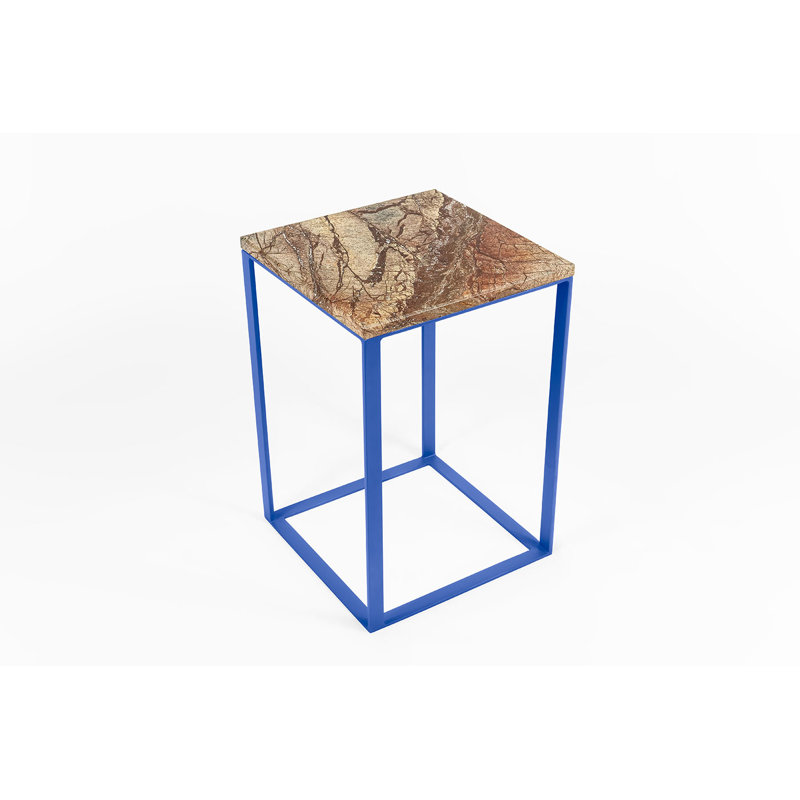 Akmal Frame End Table, Blue