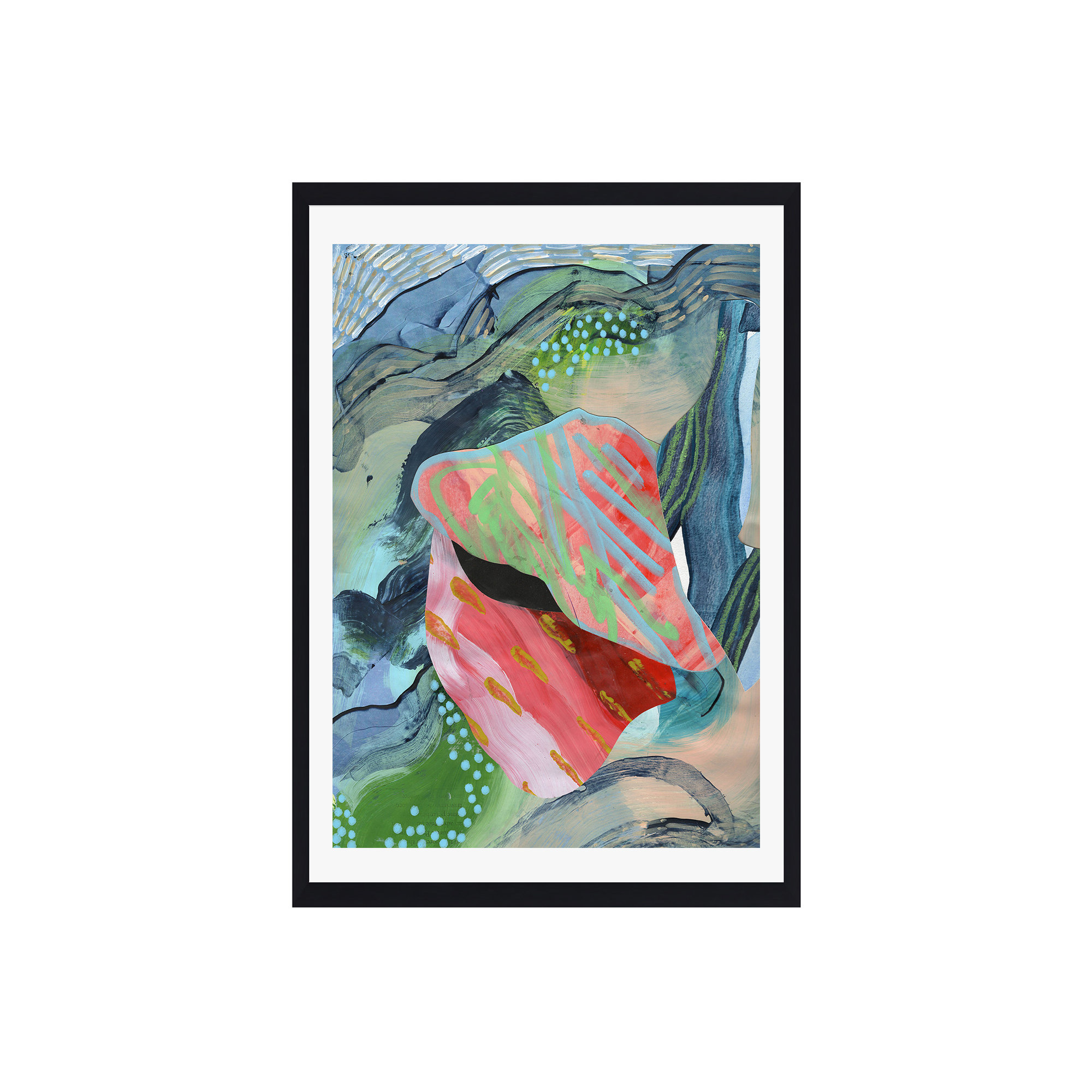 The Heart of the Matter by K'era Morgan, Black Paper Single Picture Framed, 24" H x 18" W, White