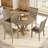 Pcs Table Set Round Dining Table   Farmhouse Rustic Look Distressed Look