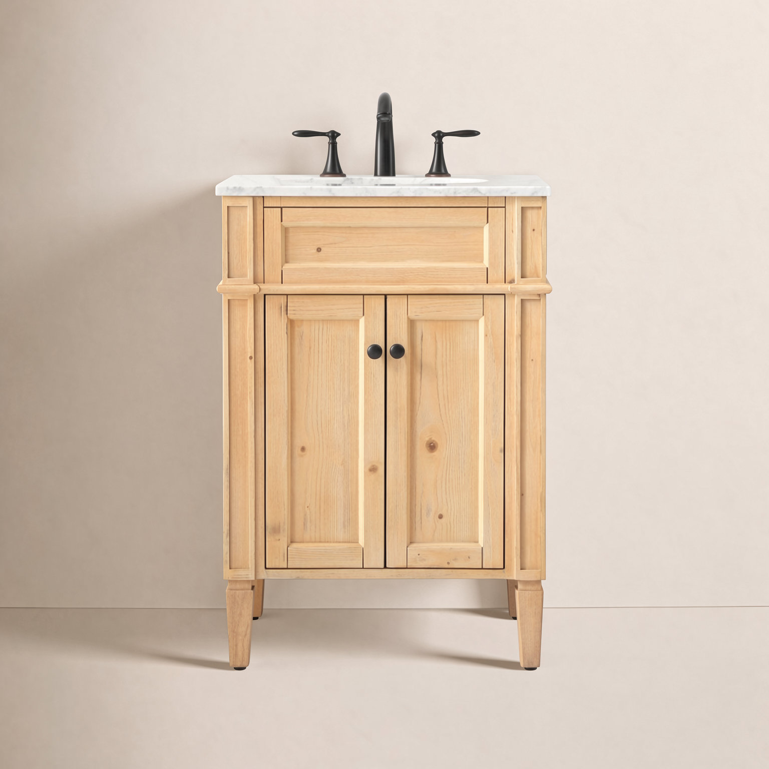 Rivers 24'' Single Bathroom Vanity, Natural Wood