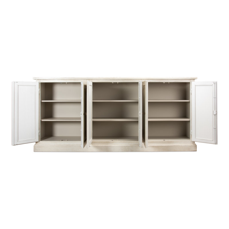 Pagnano 96'' W Solid Wood Sideboard, White/White
