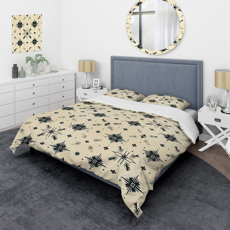 Ensemble de housse de couette neutre Nomad Ii Boho, Housse de couette pour très grand lit et 2 très