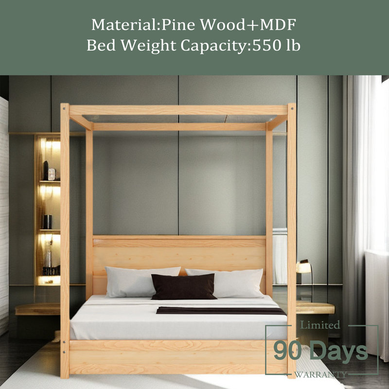 Veronic Canopy Bed, Natural