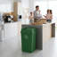 Bac de recyclage en plastique vert 35 gallons avec couvercle pivotant et canaux de ventilation-129011939