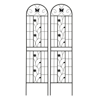 Rustproof Metal Garden Trellis 86.7"X19.7", 2. Easy To Setup, Supports Climbing Plants: Ivy Vines, Morning Glory, Cucumber 86.7"X19.7" Trellis, 2 Pack. Rust- & , Rose, Jasmine, Beans