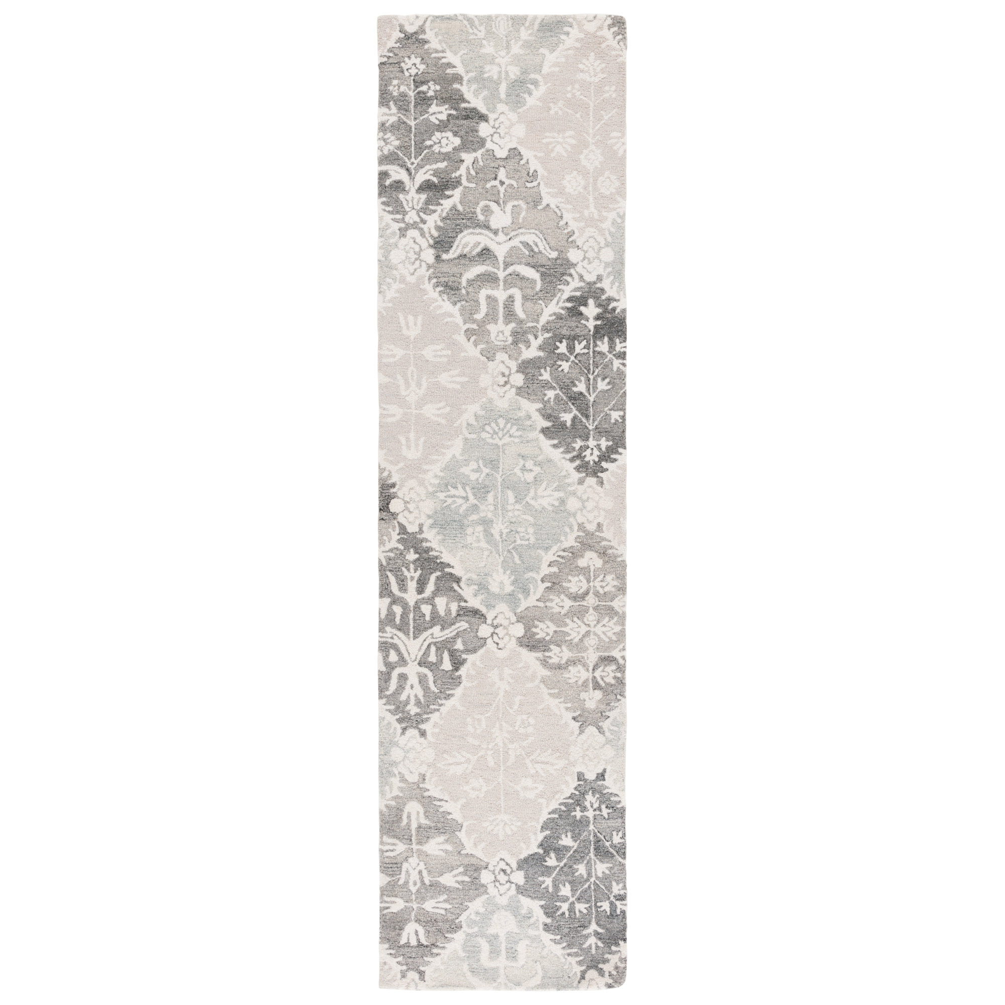 Garvin Hand Tufted Wool Pile Floral Rug, Runner 2'3" x 9'