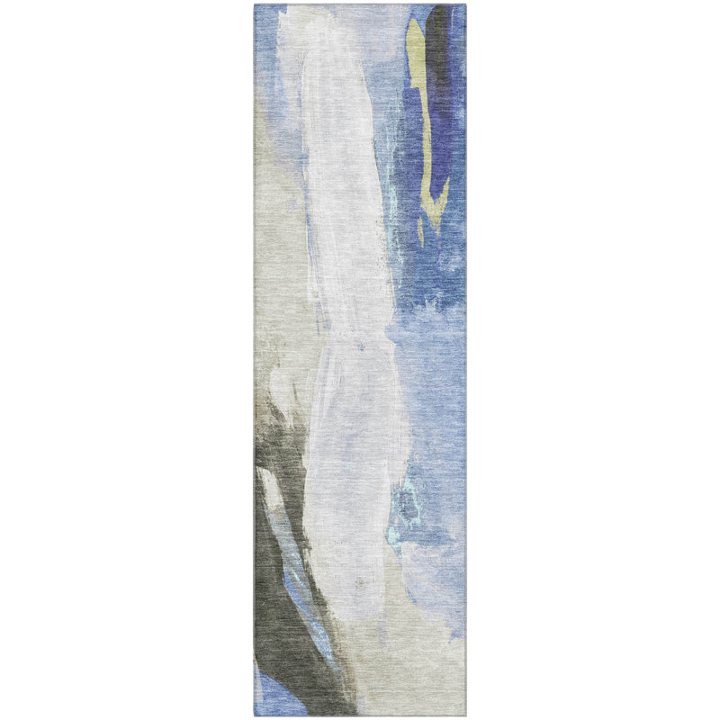 Premium Machine Washable Mouton Abstract Rug, Runner 2'3" x 7'6"