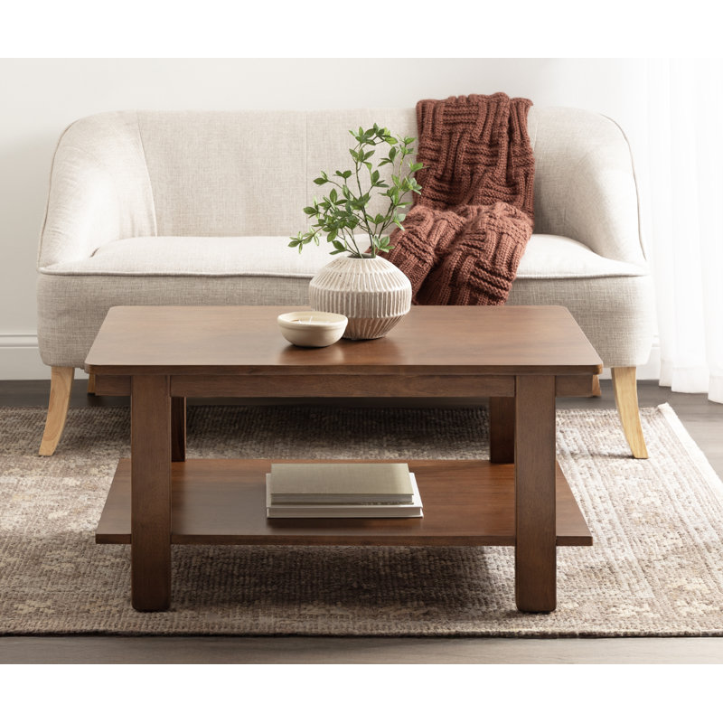 Table basse Burgoon, Bois brun foncé