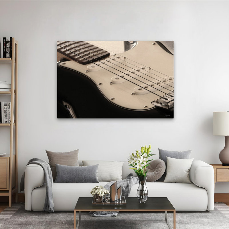 Guitare électrique IV - art de wagon de grange rétro, H 40 po x l 60 po
