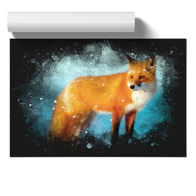 Red Fox Paint Splash - Frameless Print