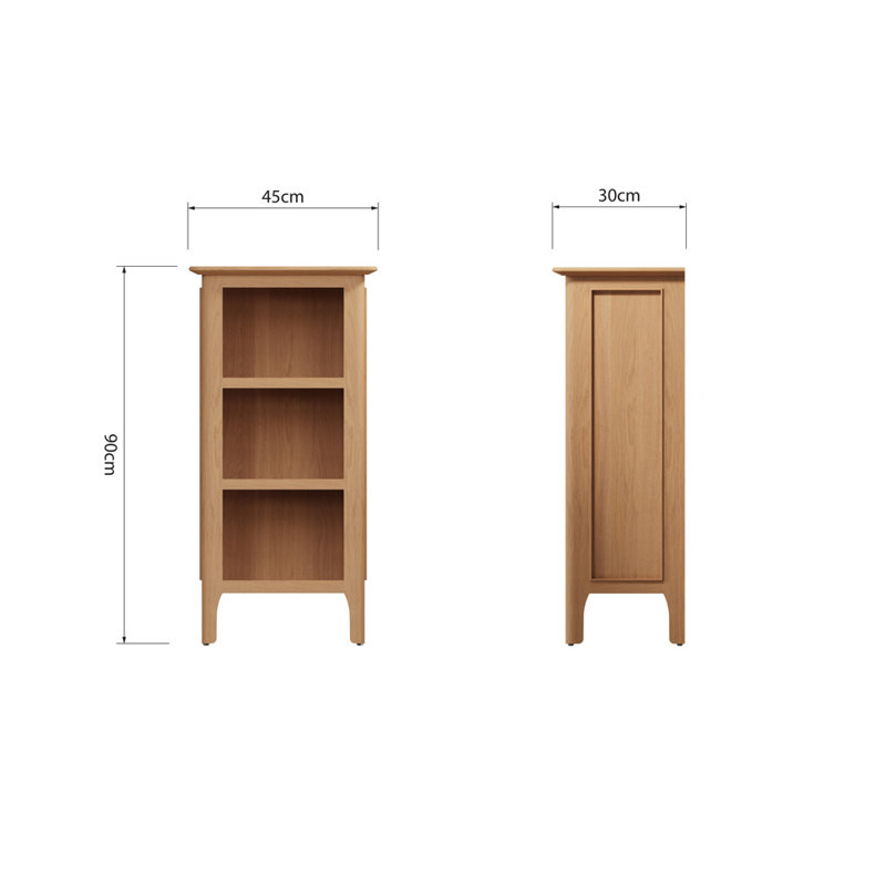 Bisbrooke Small Narrow Bookcase, 90cm H x 45cm W x 30cm D