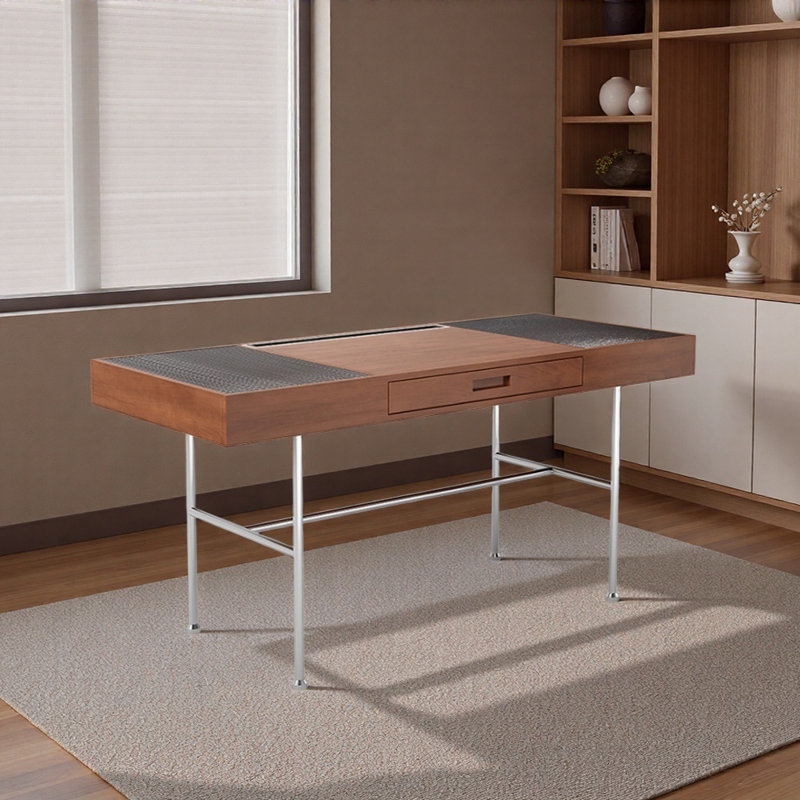 Bureau d'écriture de rangement de haute qualité de style rétro, H 29,52 po x l 78,74 po x P 27,55 po