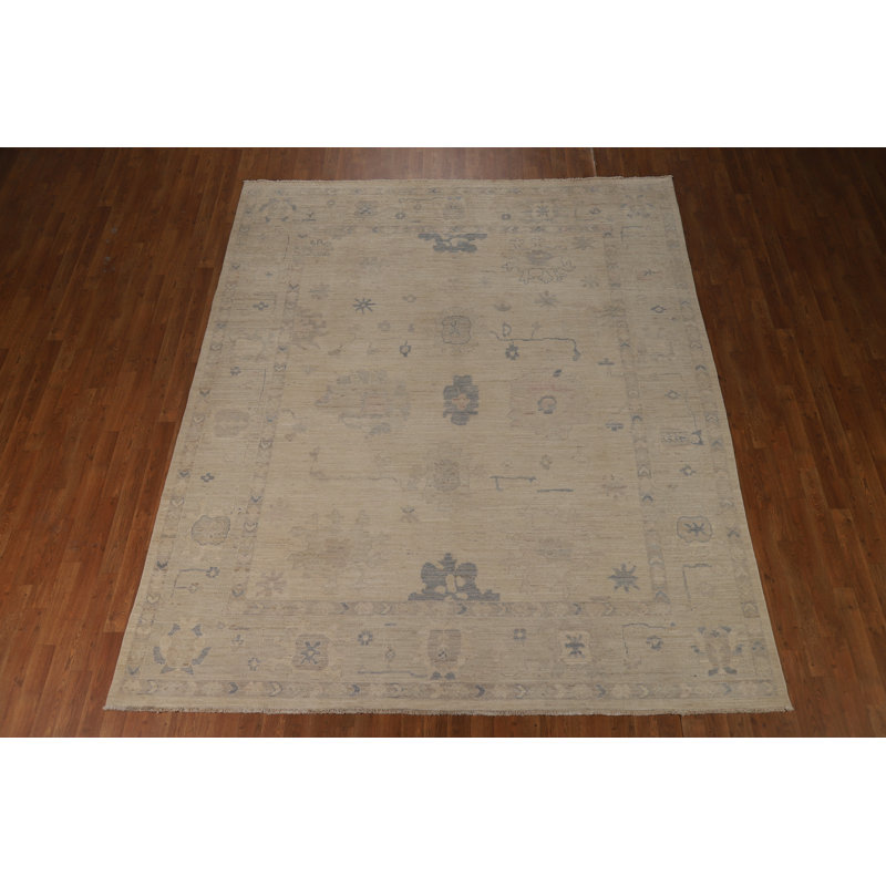 Vegetable Dye Handmade Oushak Turkish Area Rug