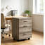 Classeur mobile à 3 tiroirs verrouillables, meuble de rangement de bureau à roulettes aspect bois pour bureau à domicile
