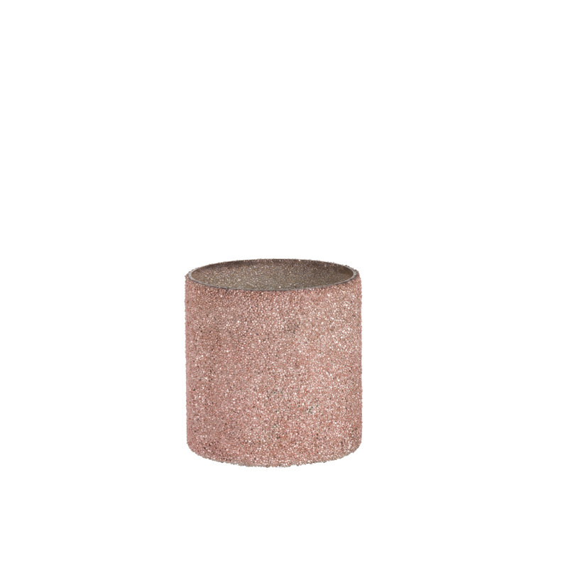 Glass Tabletop Hurricane, Pink