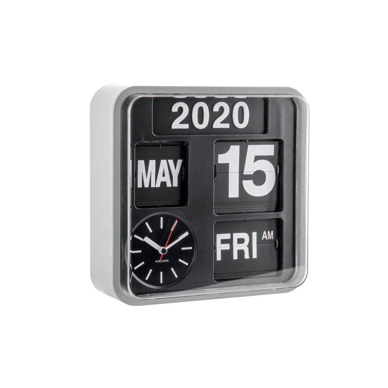 Mini Flip Wall Clock, Silver