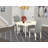 3 Piece Dining Set Contains a Rectangle Dining Room Table with Dropleaf and 2 Pond Faux Leather Upholstered Parson Chairs, Linen White-1260608534-1260608530-1274180110