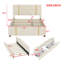 Ensemble de chambre à coucher 2 pièces, lit plateforme tapissier grand avec lit gigogne, 2 tiroirs, veilleuse et charge USB, repose-pieds de rangement avec pieds en métal-736732467